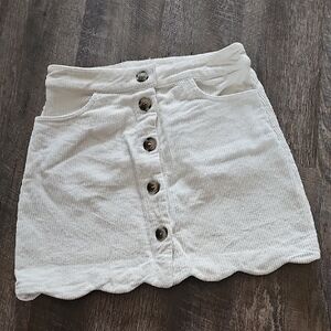 Blu Pepper Cream Button-Up Mini Skirt